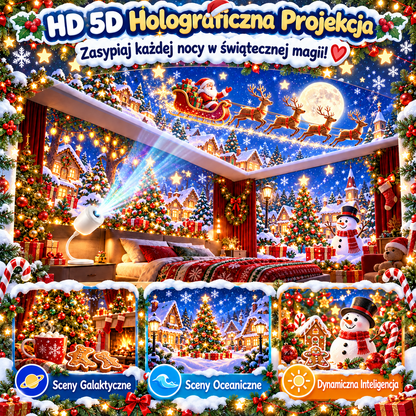 🎄 SCNDR® Projektor Świątecznego Światła Nocnego ✨🎅
