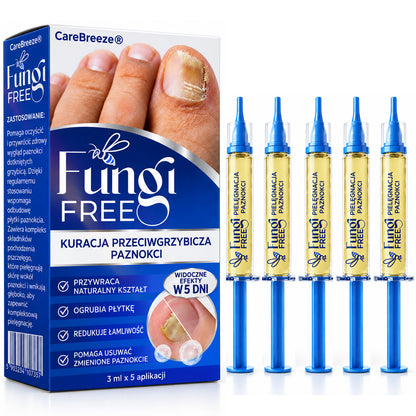 🇪🇺 Certyfikowany w UE 👩‍🔬 CareBreeze® Fungi Free – Intensywna Kuracja do Paznokci na Bazie Jadu Pszczelego 🥉