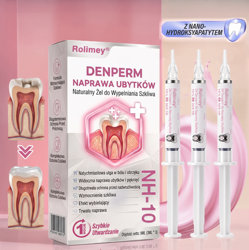 Rolimey® DenPerm – Naturalny żel wypełniający szkliwo do leczenia ubytków próchnicowych🌟