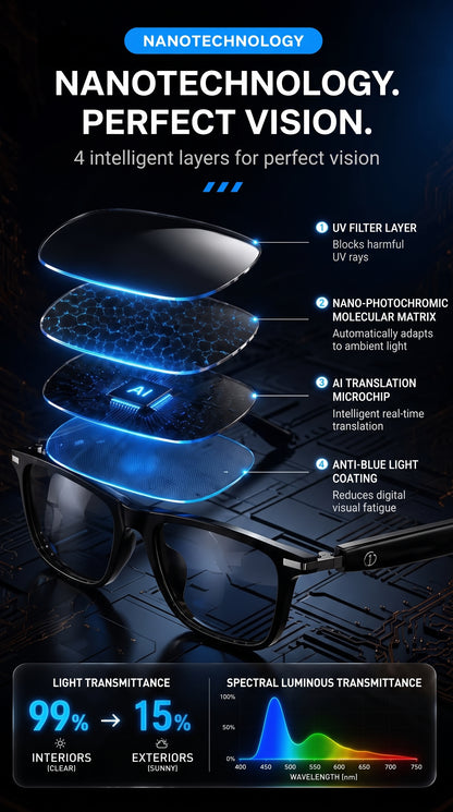👓 Inteligentne okulary AI z kamerą 8 MP – tłumaczenie w czasie rzeczywistym na ponad 160 języków, Bluetooth i inteligentne funkcje AI 🏆